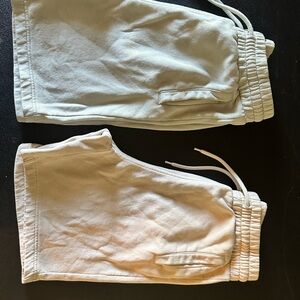 H&M Light Beige & Light Green Jogger Shorts